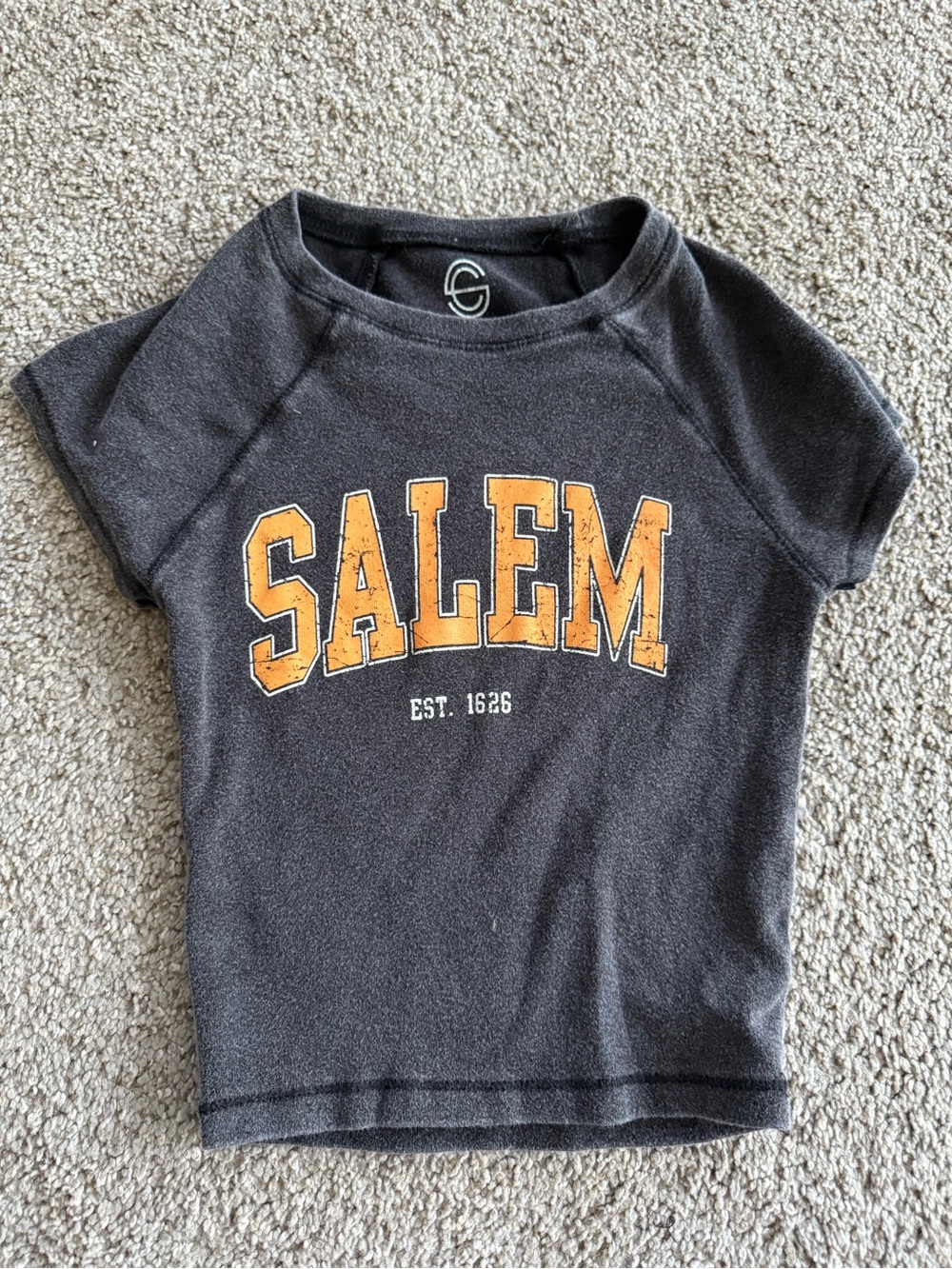 Women’s Salem Baby Tee - Black/Grey with Orange Logo